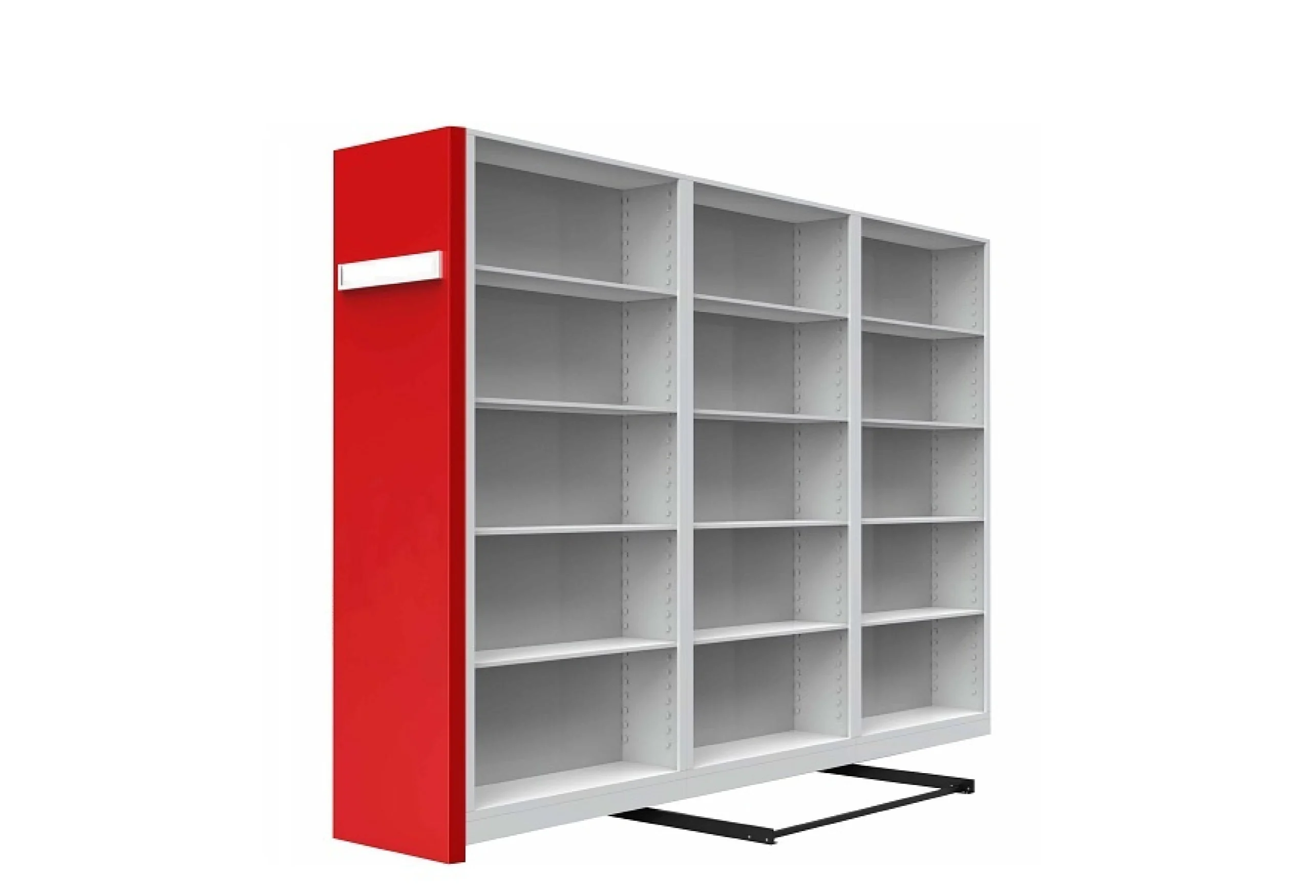 Üçlü Çift Yüzlü Arşiv Dolabı Kırmızı Çapraz