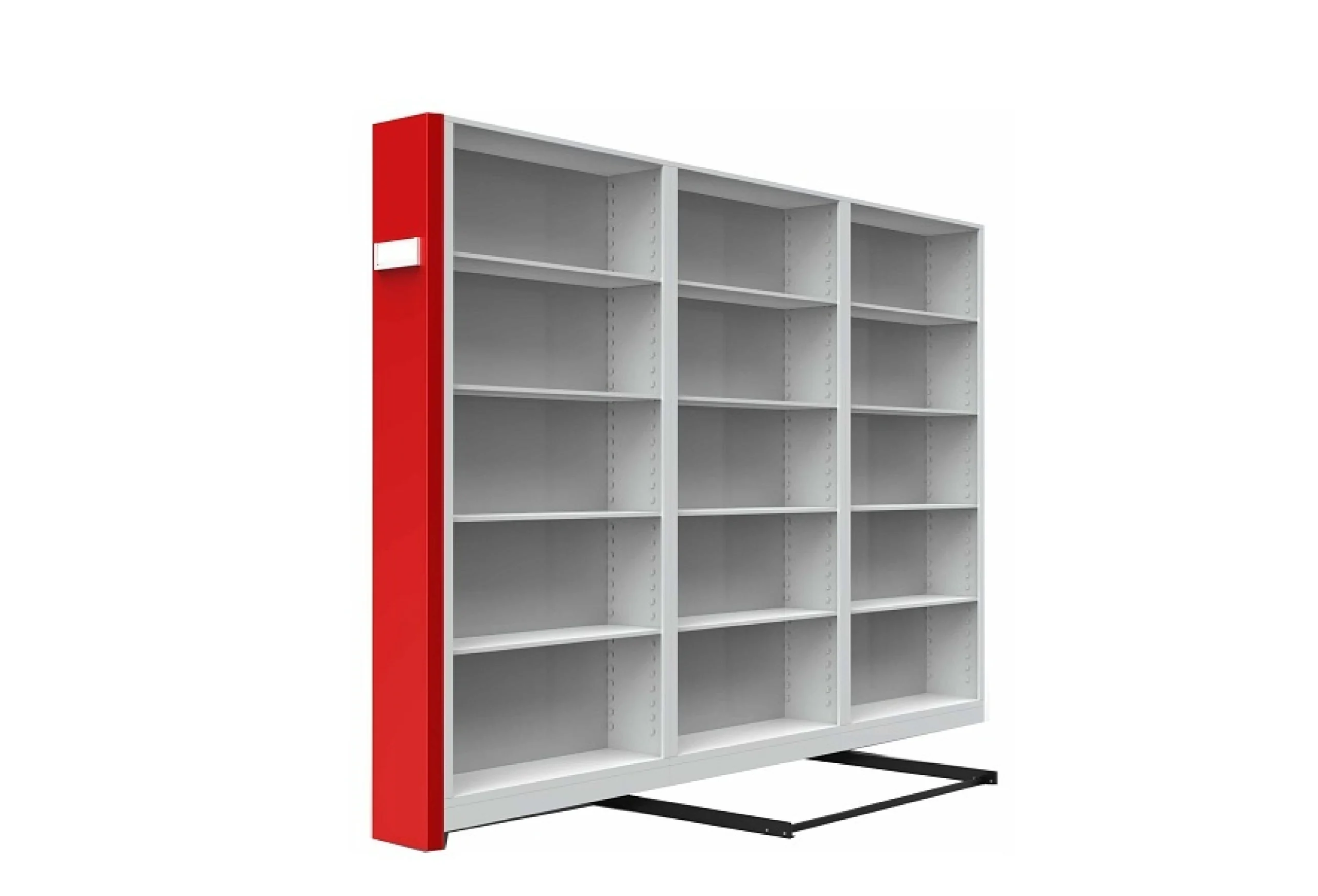 Üçlü Tek Yüzlü Arşiv Dolabı Kırmızı Çapraz