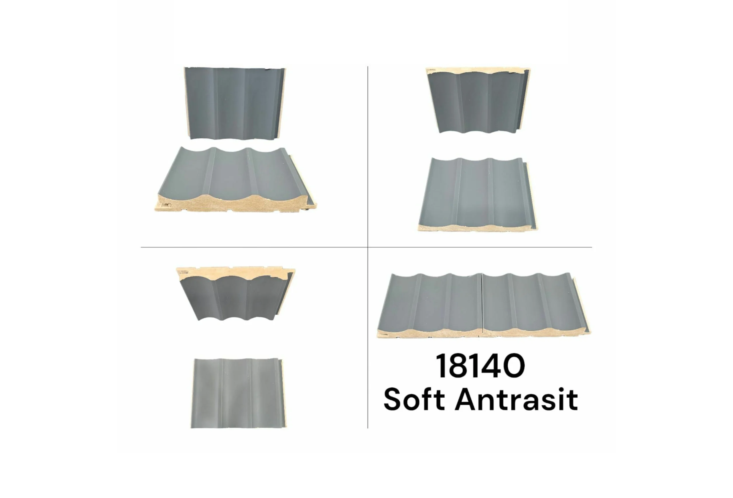 MDF Duvar Dekorasyon Paneli Dalgalı Antrasit