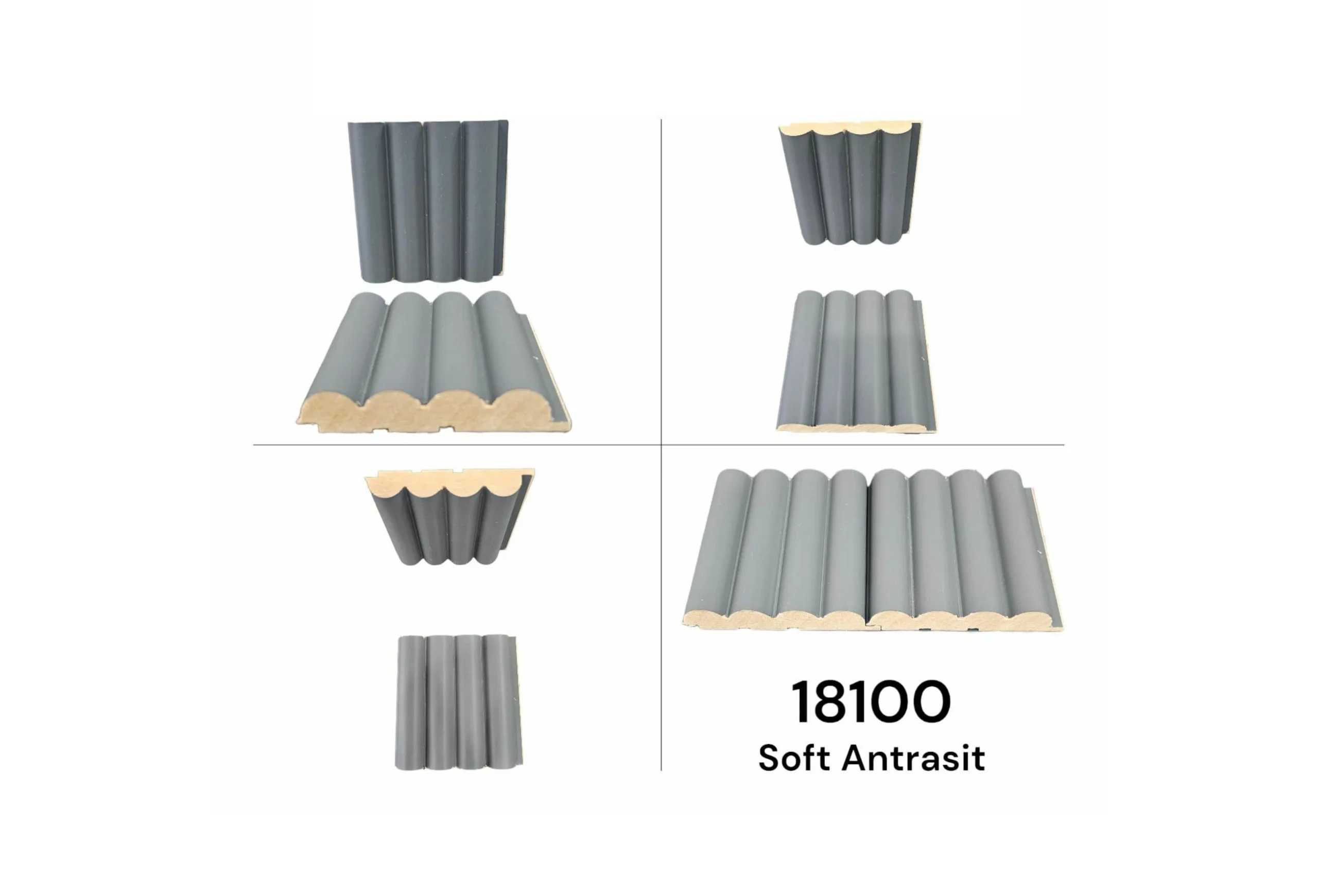 MDF Duvar Dekorasyon Paneli Silindir Antrasit