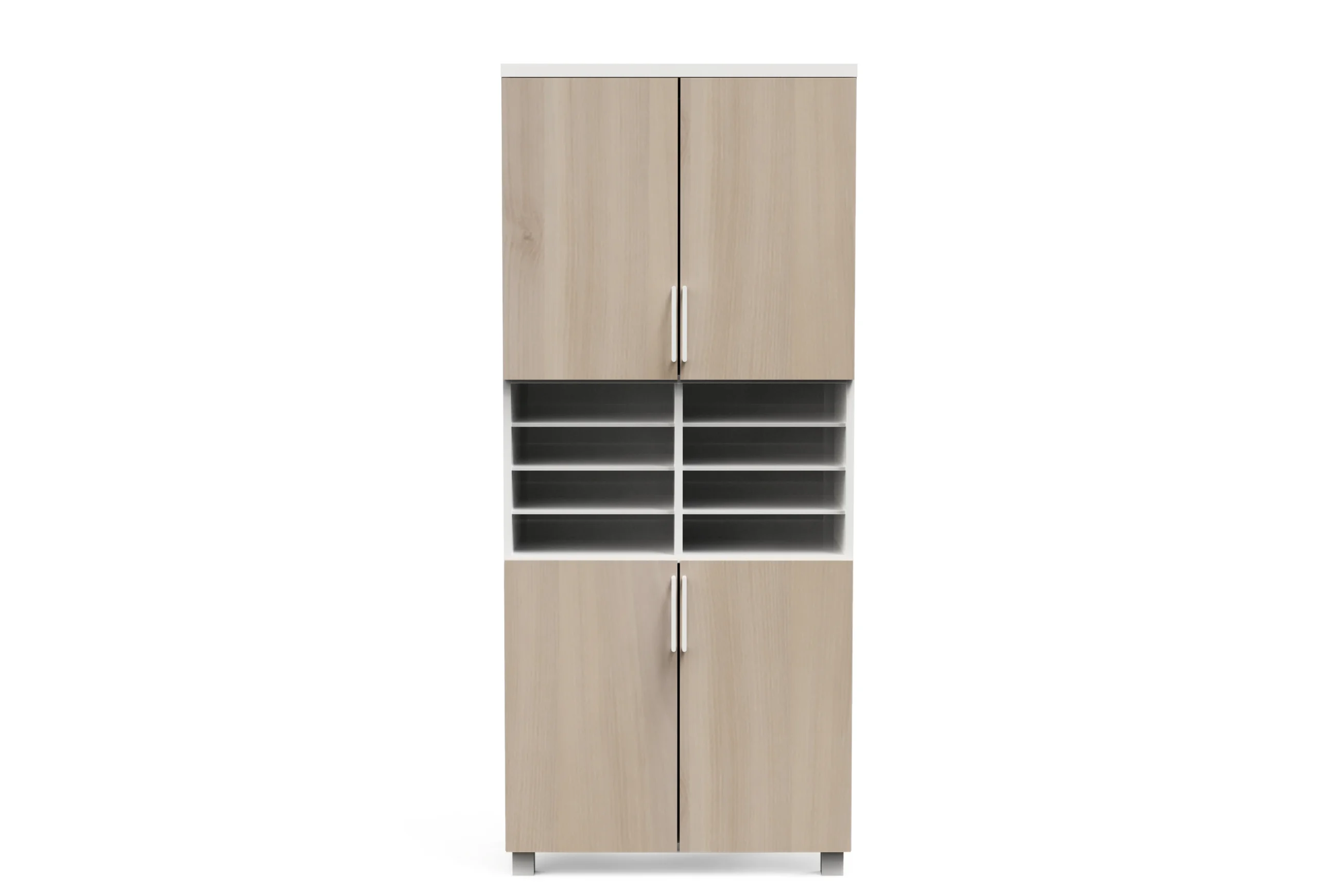 Ofis Dolap Dört Kapaklı Dört Raflı Bej Ön