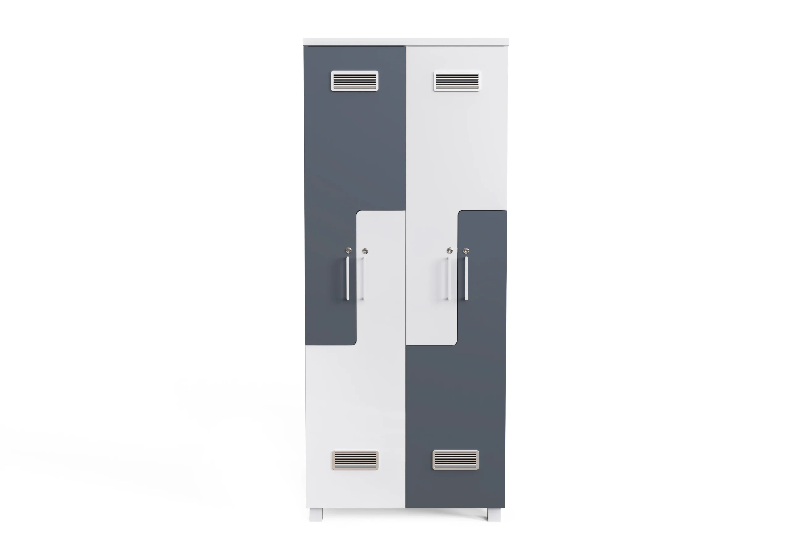 Büyük Proje Dolabı 4 Kapaklı Beyaz Antrasit Ön