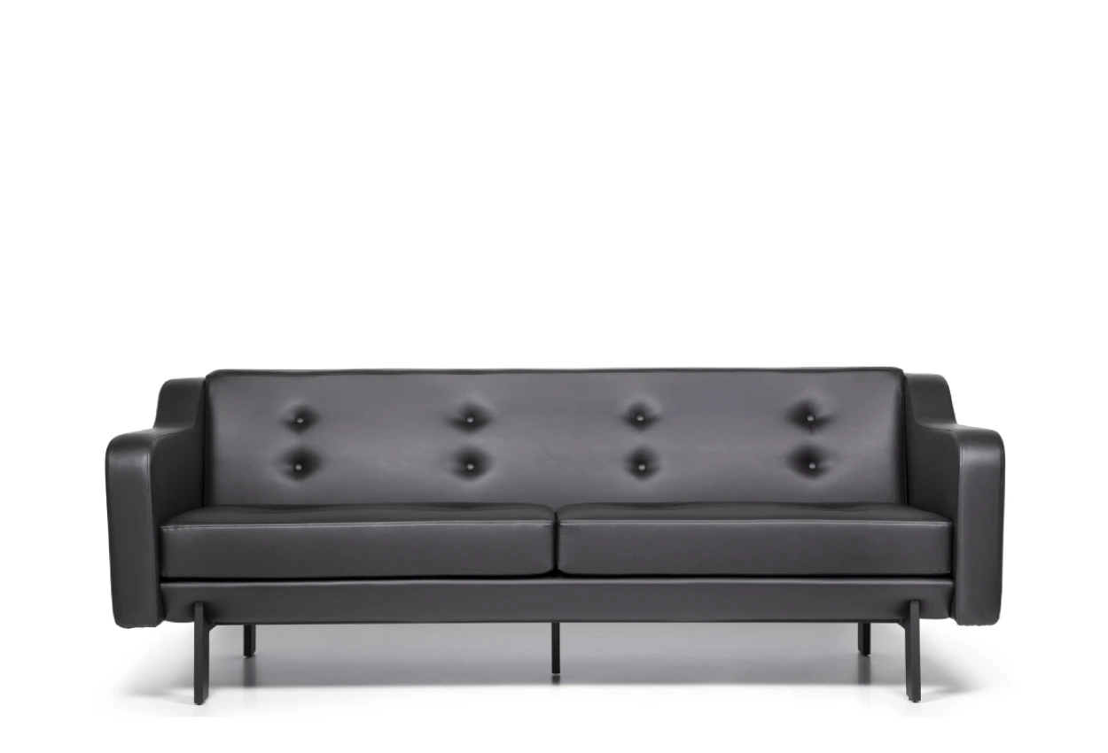 Apro Üçlü Kanepe Siyah Ön