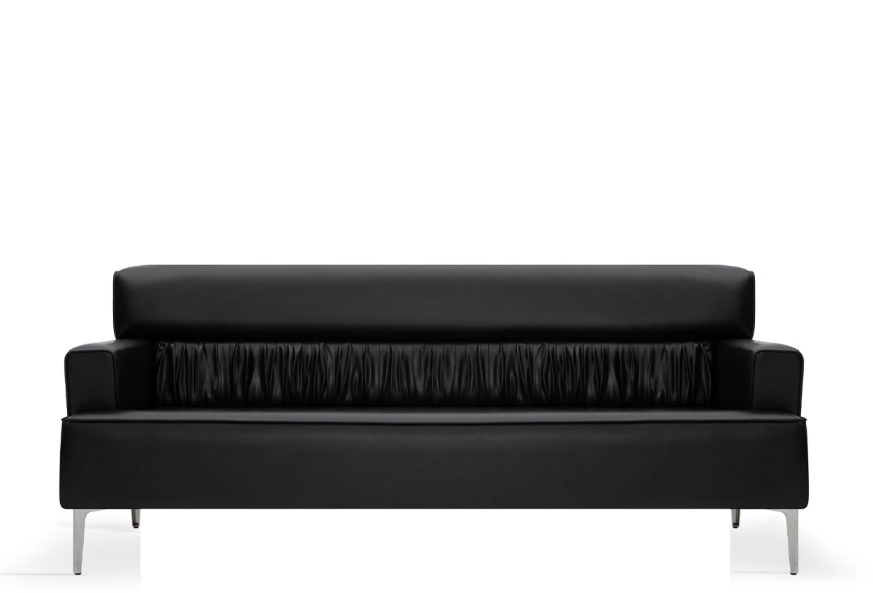 Laura Üçlü Kanepe Siyah Ön