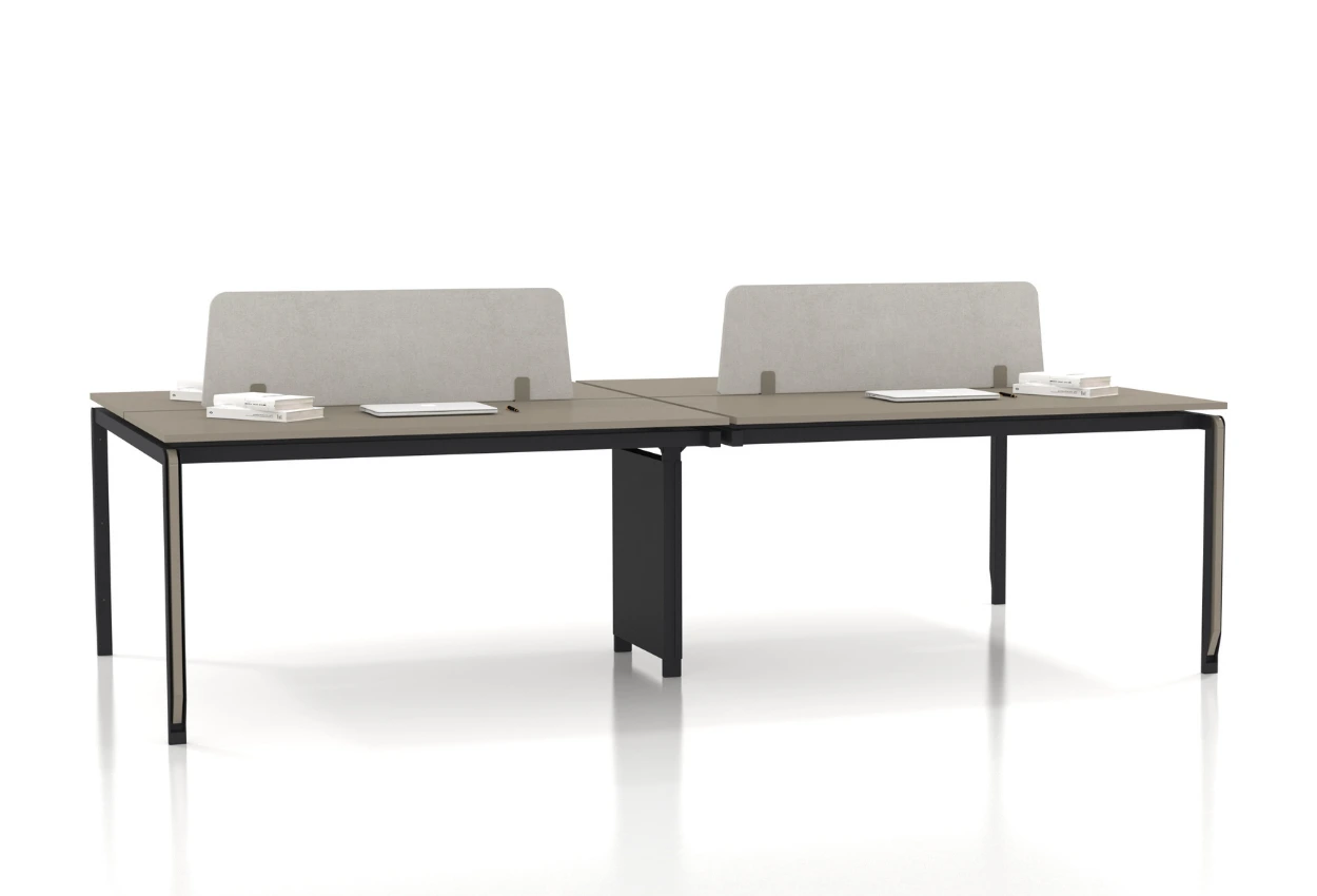 dortlu ofis calisma masasi bej yan gorseli