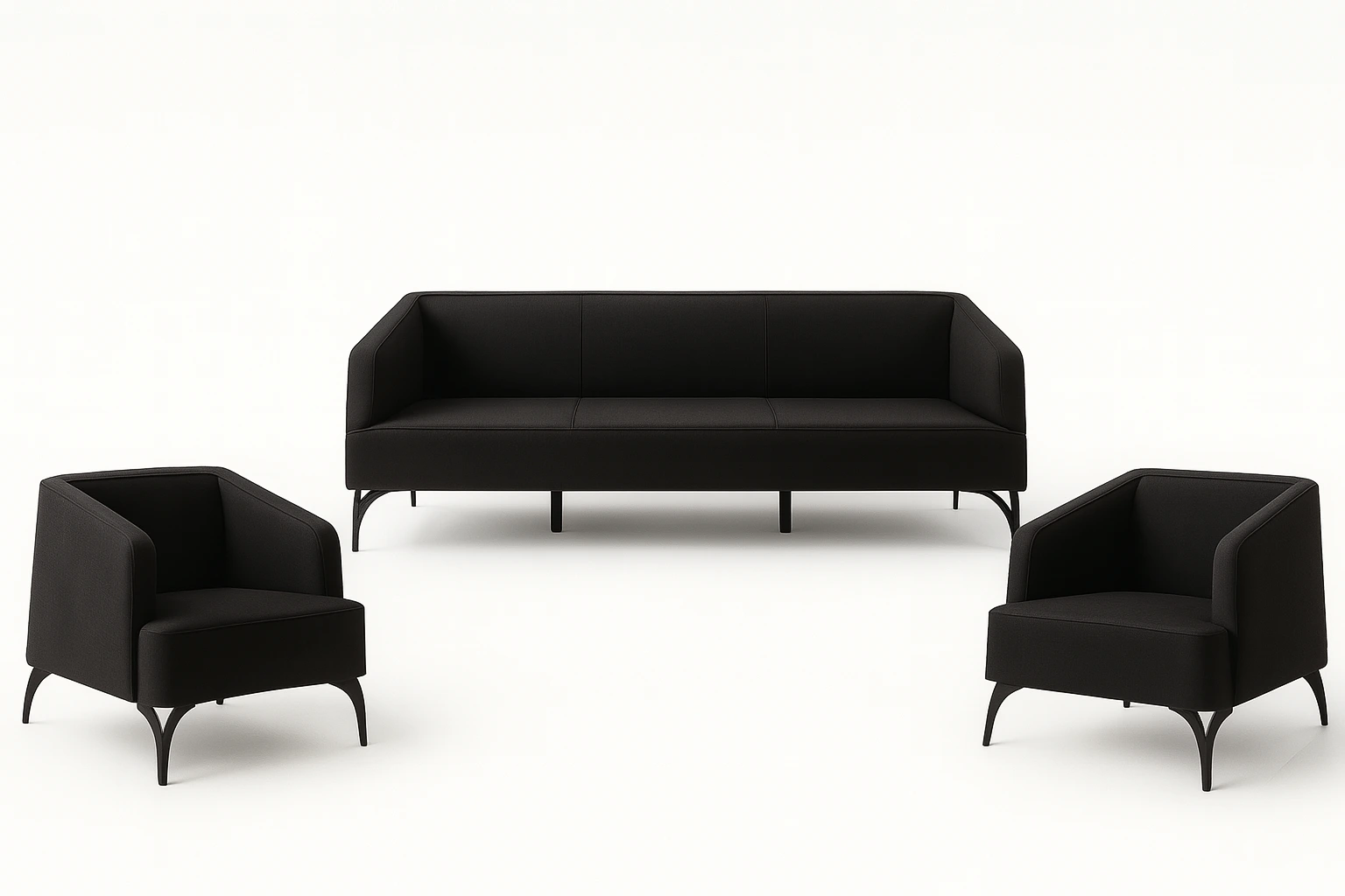 ofis siyah misafir kanepe takımı gorseli 3