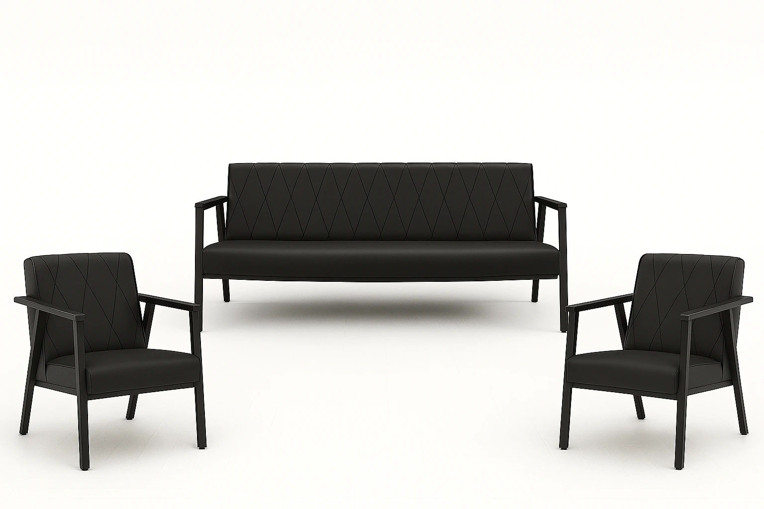 ofis siyah misafir kanepe takımı gorseli